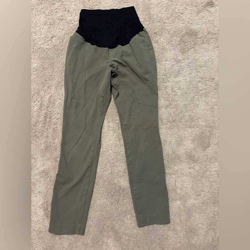 Old Navy Olive Pixie Maternity Pants - image 1